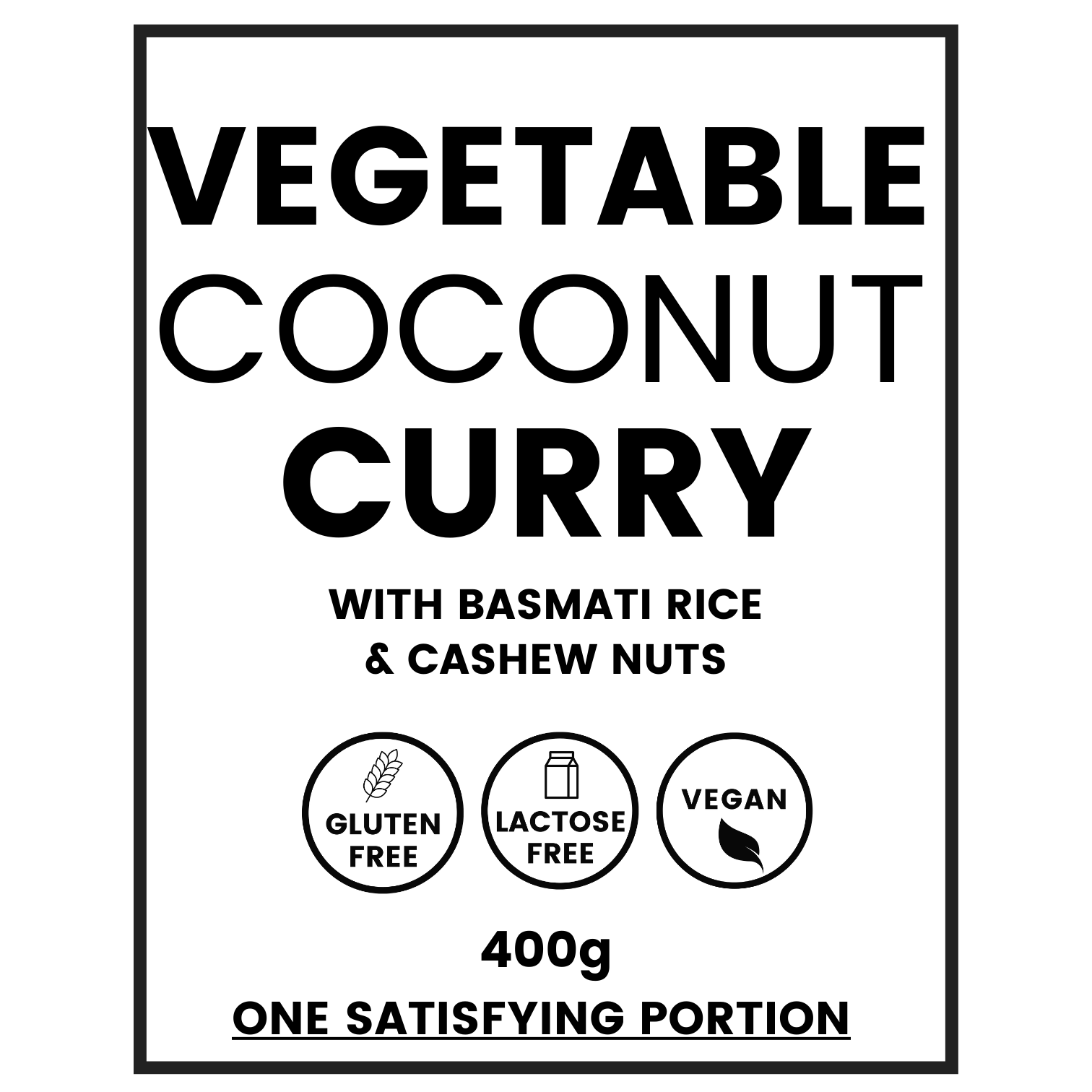 Gluten Free Vegetable & Coconut Curry w/ Basmati Rice & Cashews We