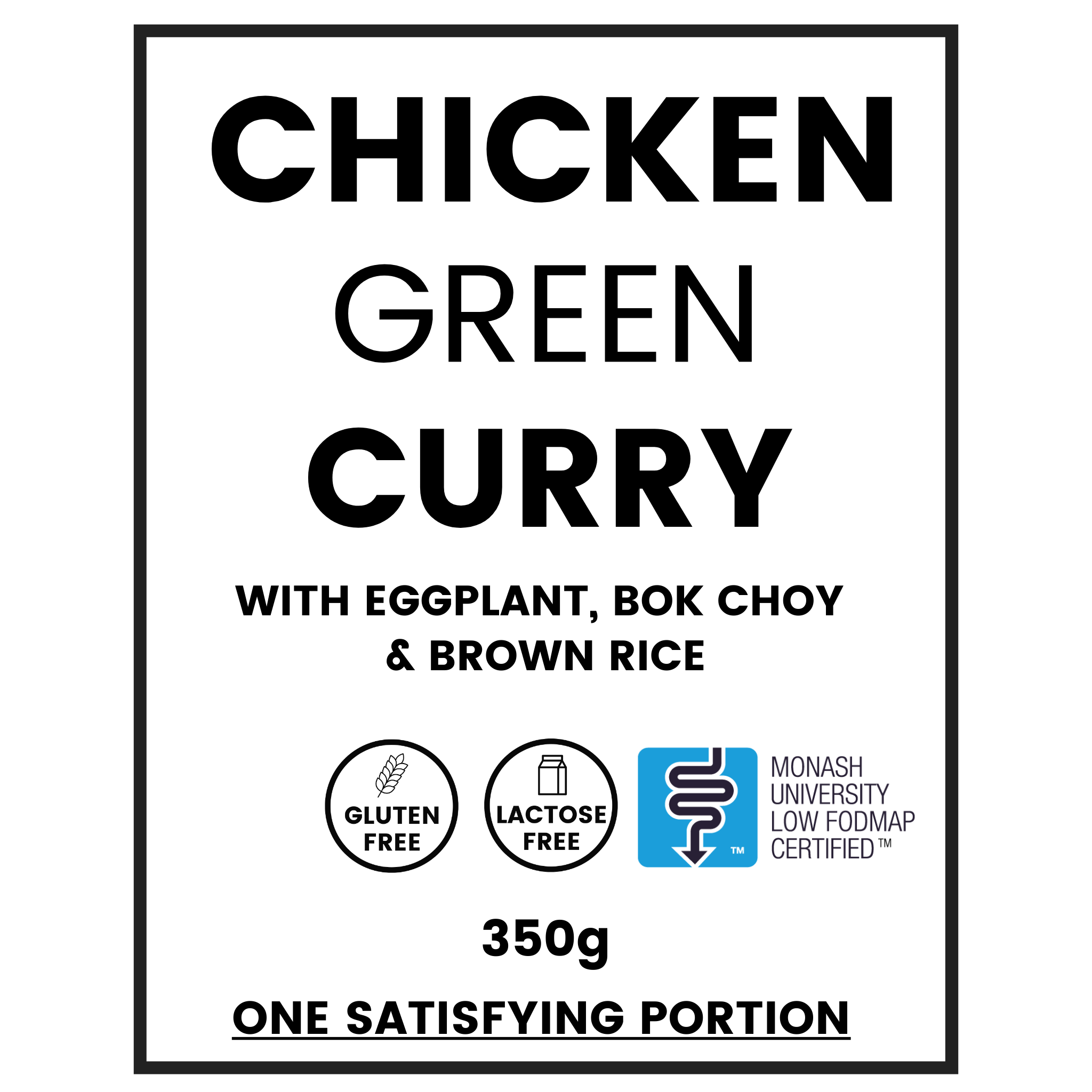 Low FODMAP Chicken Green Curry w Bok Choy Brown Rice We