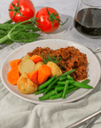 Beef & Bacon Stew w/ Roasted Veggies. Gluten Free, Lactose Free, Low FODMAP. By We Feed You.