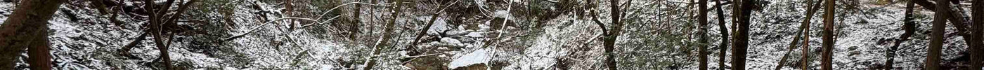 Nakasendo trail Japan with snow on bridge