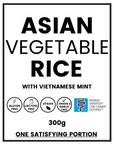 AsianVegetablesw_BrownRice_Ginger_VietnameseMint300gWeFeedYou.GlutenFree_LactoseFree_Vegan_Onion_GarlicFree.