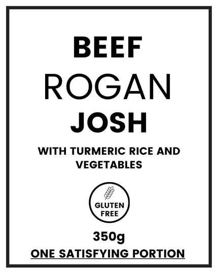Product label for gluten free Beef Roagn Josh. 