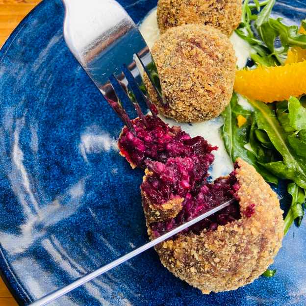 Arancini: Beetroot & Maple