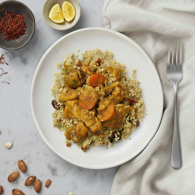 Chicken w/ Cranberry Quinoa (& spiced carrots)