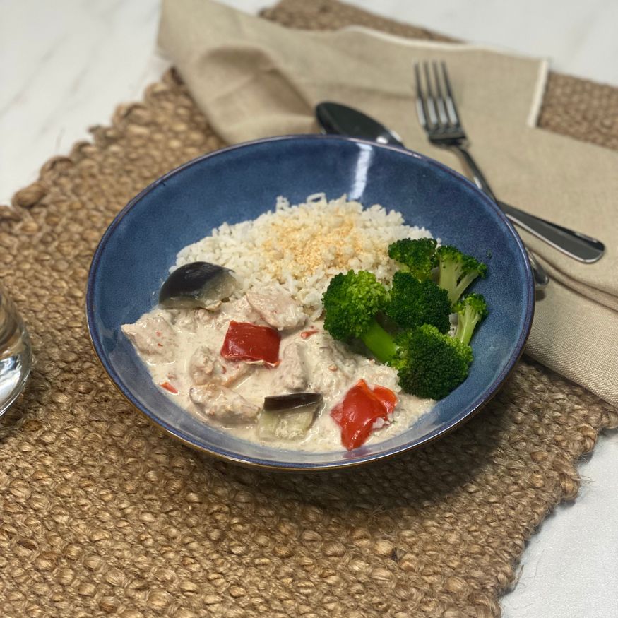 Coconut Chicken & Rice with Roasted Broccoli