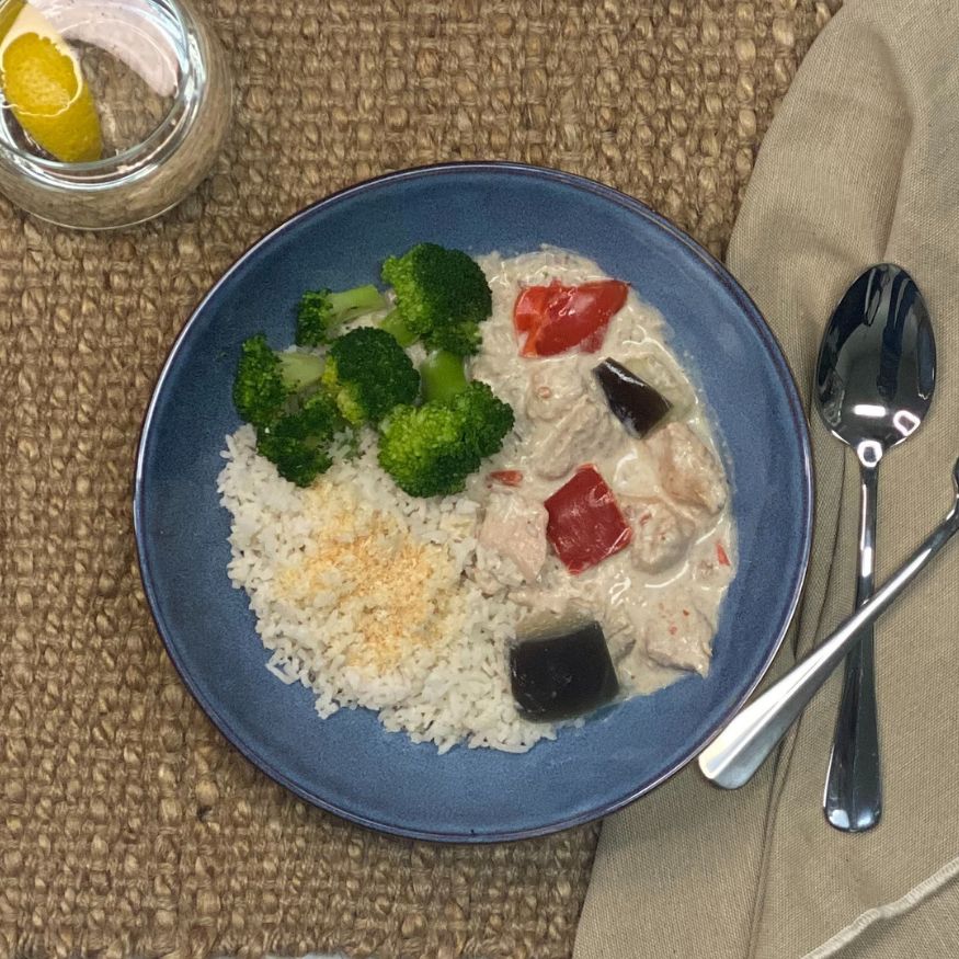 Coconut Chicken & Rice with Roasted Broccoli