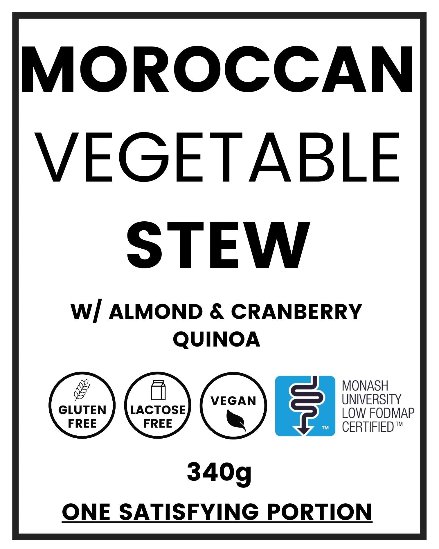 Stew Label Low FODMAP - Moroccan Vegetable Stew with Quinoa – We Feed You