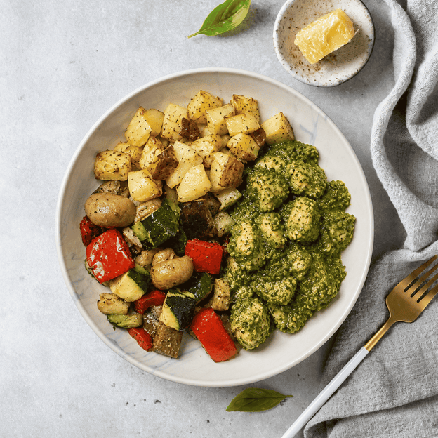 Pesto Chicken with Roasted Vegetables