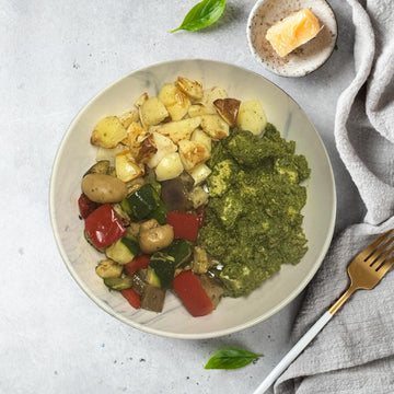 Pesto Chicken with Roasted Vegetables