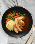 Roast Chicken with Mash, Carrots & Beans