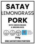 Satay Lemongrass Pork w/ Carrots, Green Beans & Brown Rice. 350g Gluten free, low FODMAP, lactose free. By We Feed You