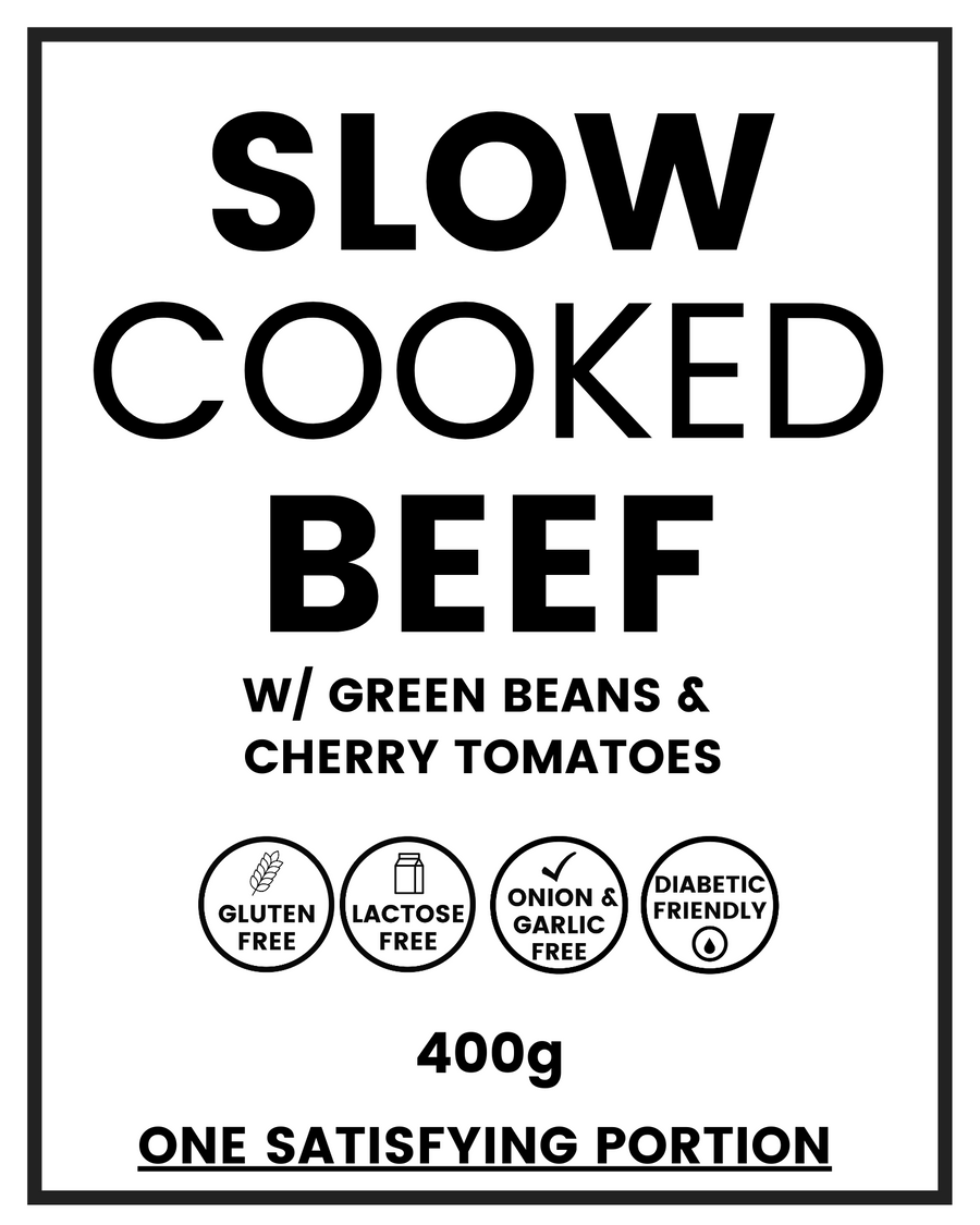 DiabeticFrienldyreadymeal.SlowCookedBeefwithGreenBeansandCherrytomatoes.glutenfree_lactosefreeoronionandgarlicfreediet