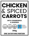 Chicken_SpicedCarrotsw_RoastedAlmond_CranberryQuinoa Low FODMAP, Lactose Free, Gluten Free 350g
