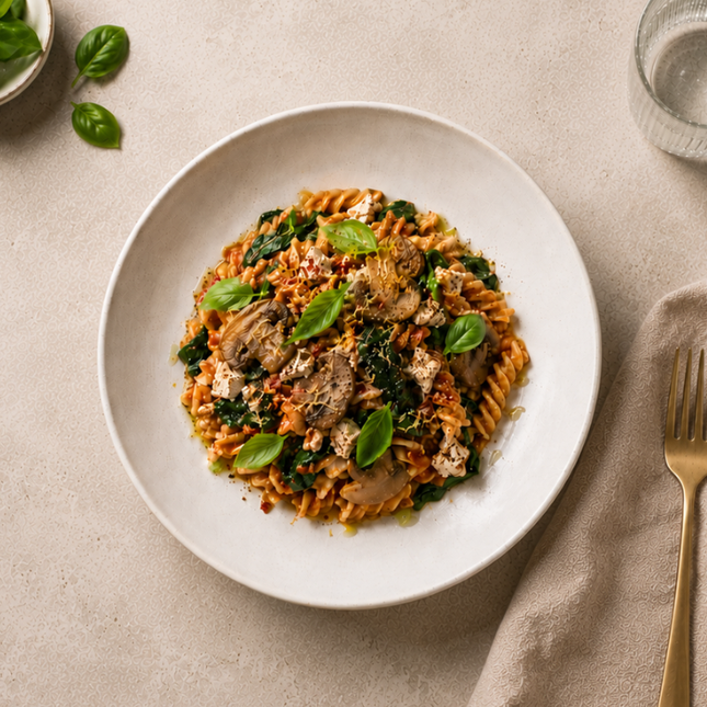 Tofu and Mushroom Bolognese