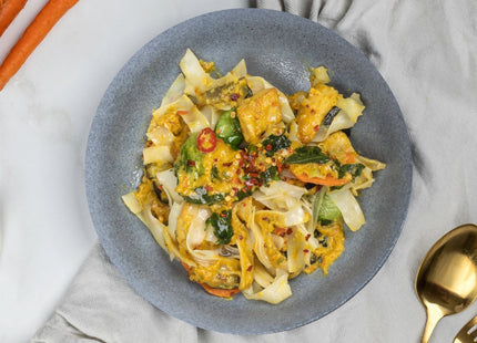 Chicken Laksa w/ Rice Noodles and Vegetables, Gluten Free, Lactose Free, LOW FODMAP certified.