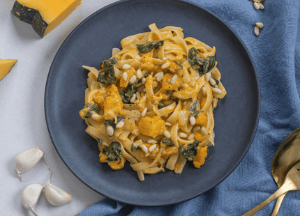 Pumpkin Fettuccine with Pine Nuts