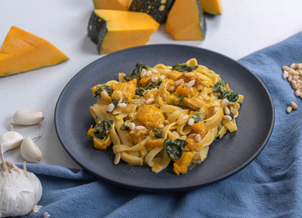Pumpkin Fettuccine with Pine Nuts