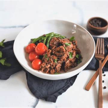 Slow Cooked Beef with Green Beans and Cherry tomatoes. gluten free, lactose free or onion and garlic free diet